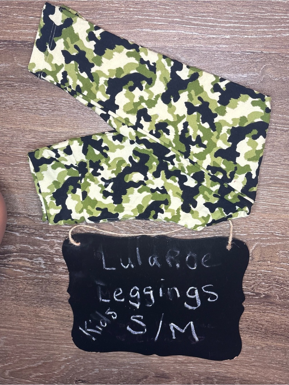 LuLaRoe Kids Olive Green Camo Leggings